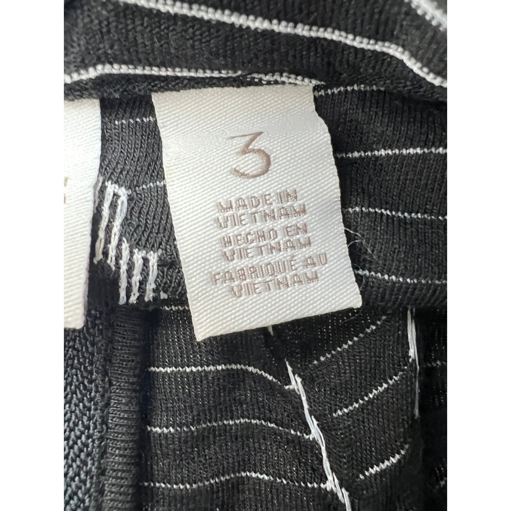 Weekends By Chico's 3 US XL Black Striped Textured Full Zip Mock Neck Jacket - Picture 4 of 14